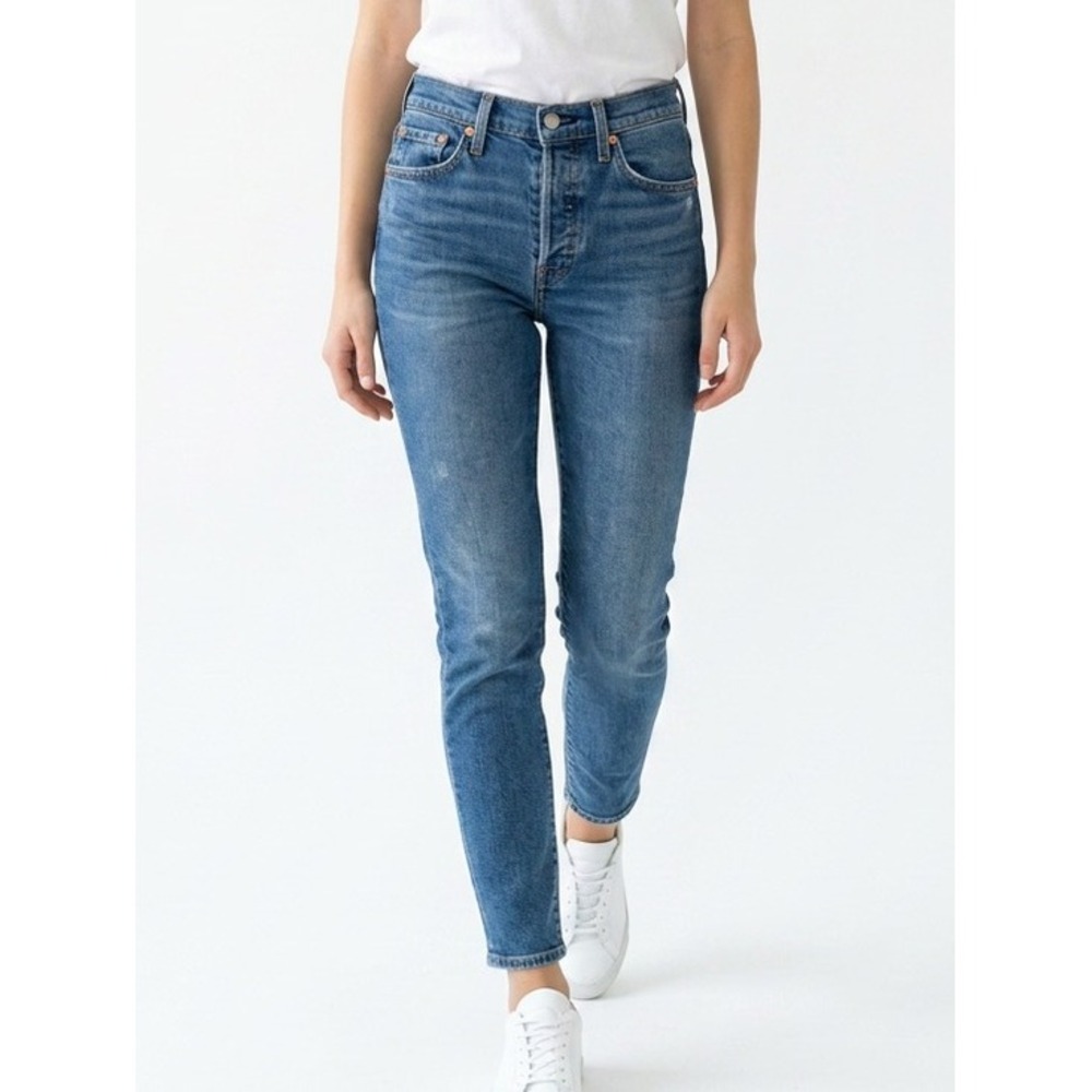 Levi's Wedgie Skinny Jeans Womens 28 Blue Excellent High Rise Button Fly